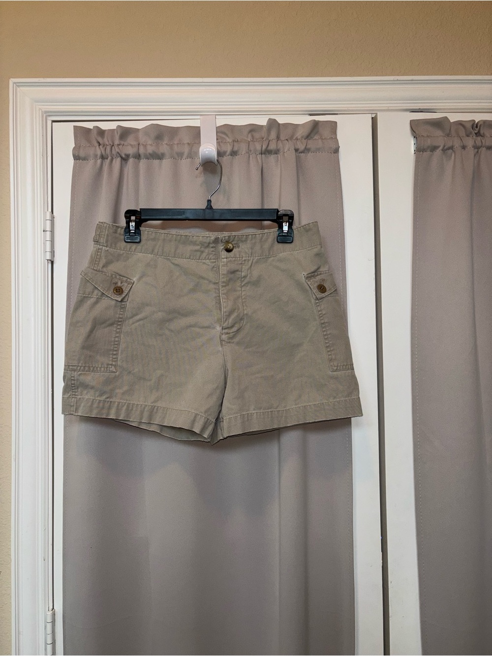 J. Crew Khaki Button-Pocket Cotton Shorts